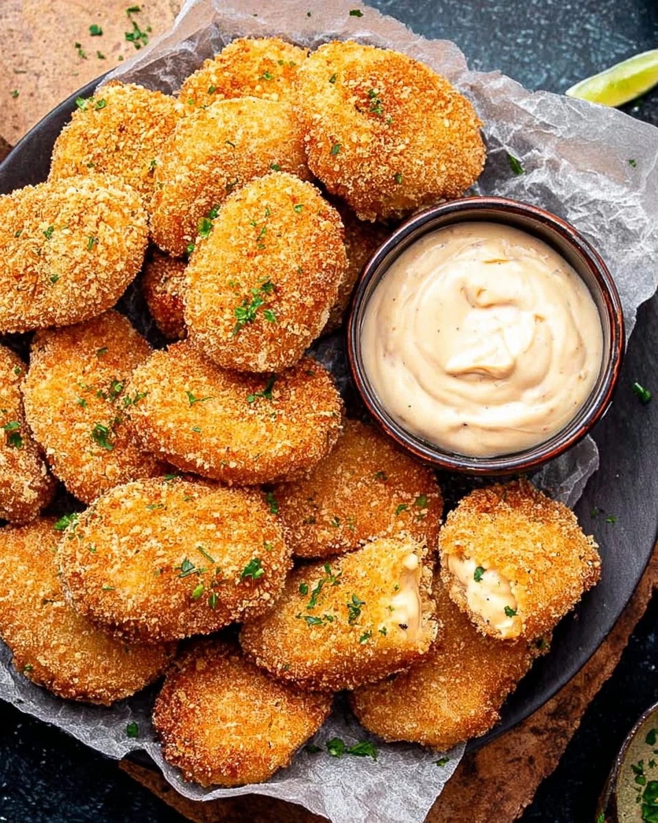 Delicious homemade chicken nuggets ready to be served.