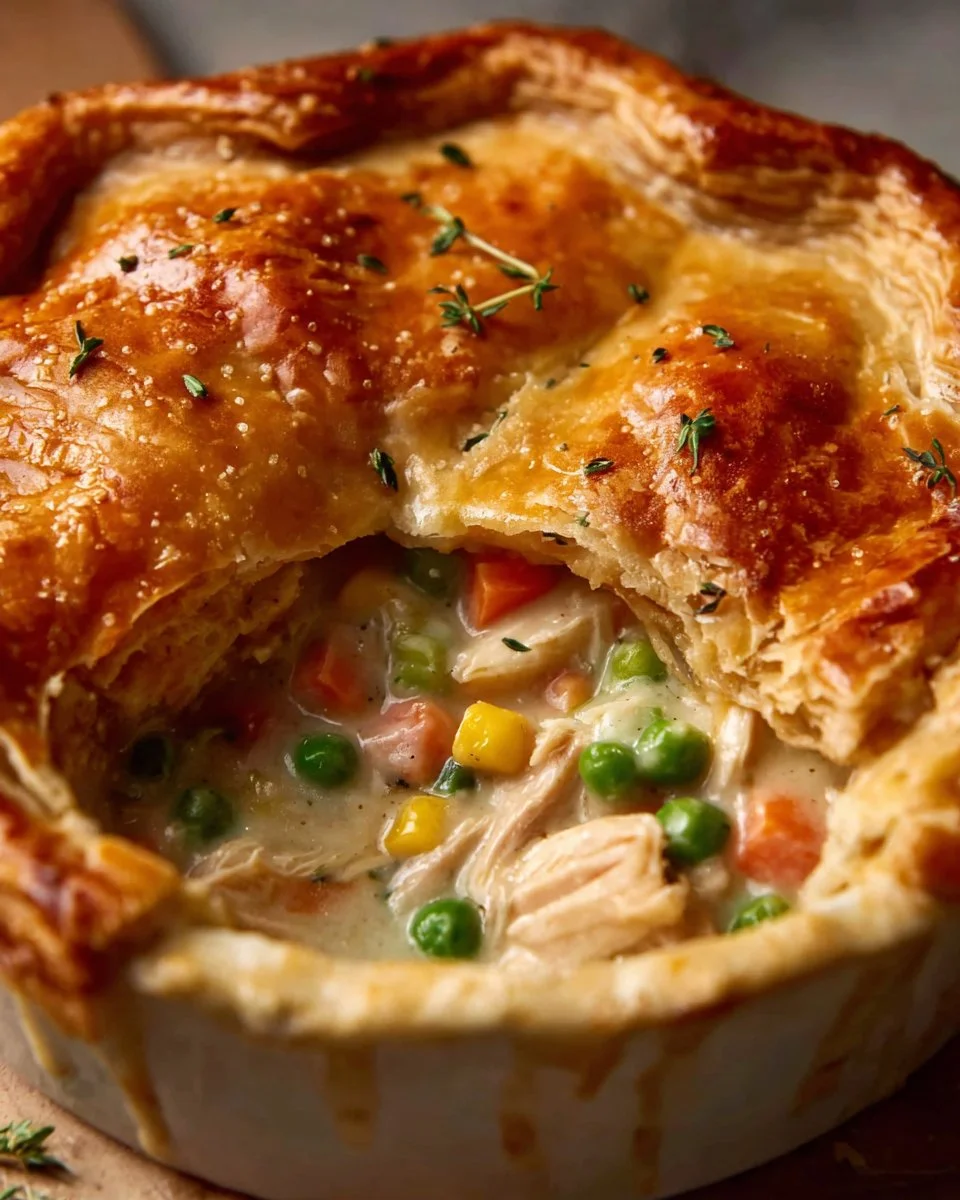 Ina Garten's flavorful vegetable pot pie with fresh vegetables and flaky crust