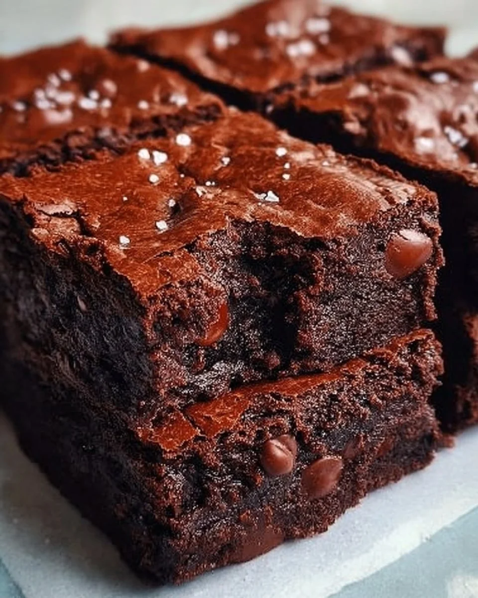 Delicious high-protein Greek yogurt brownies topped with chocolate chips