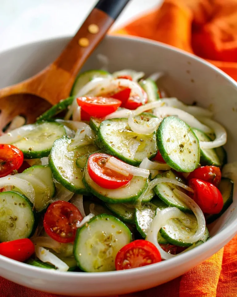 Fresh Italian cucumber salad with tomatoes and herbs