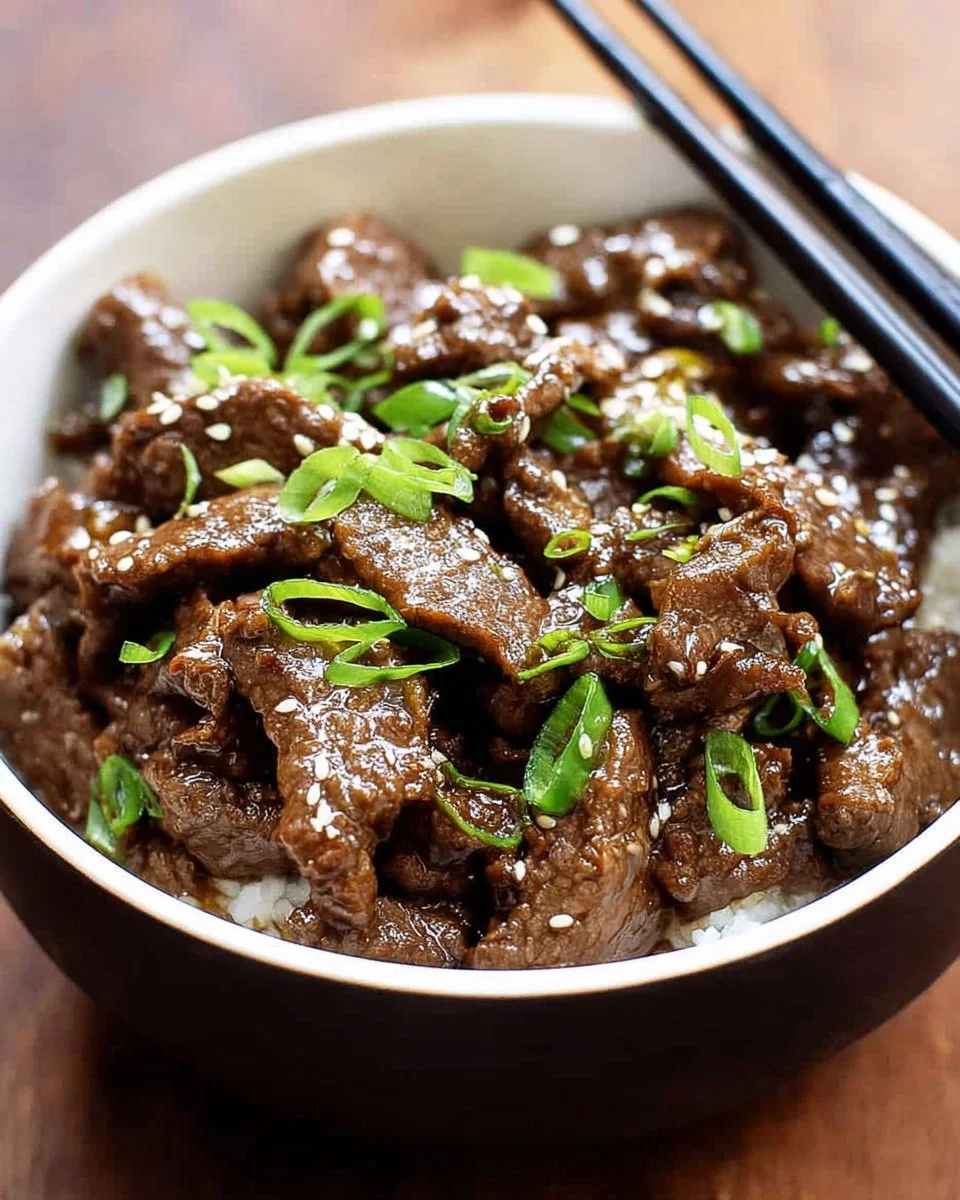 Delicious Korean beef served with rice and vegetables