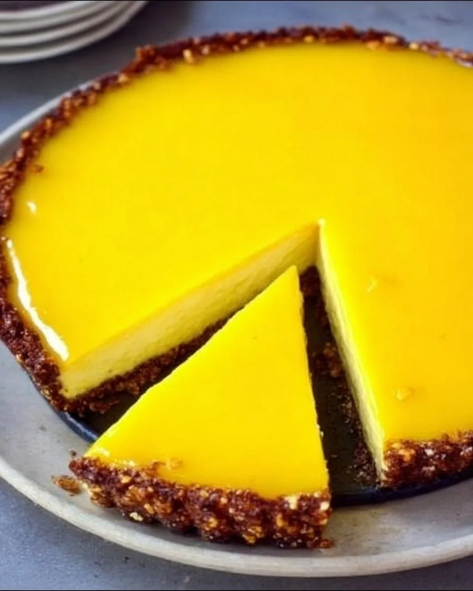 Delicious Mango Cheesecake Pie with fresh mango topping