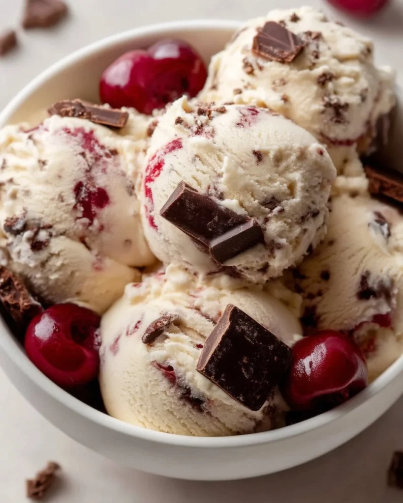 Delicious no-churn fruity ice cream topped with fresh fruits and mint