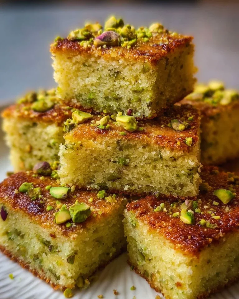 Delicious homemade pistachio sugar cookie bars on a plate