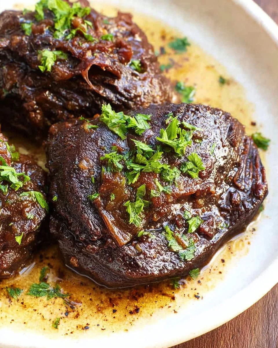 Deliciously tender slow-cooked beef cheeks served with vegetables