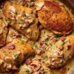 Delicious smothered chicken served over rice with savory gravy.