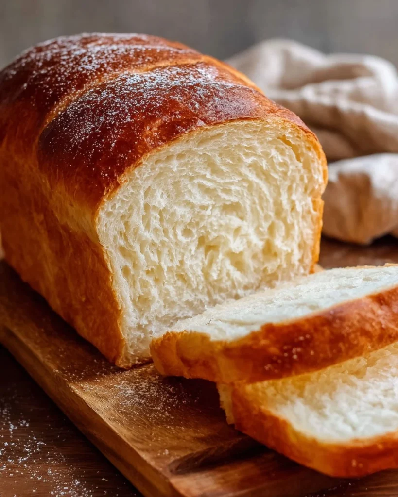 Deliciously soft and fluffy sourdough sandwich bread ready for sandwiches.