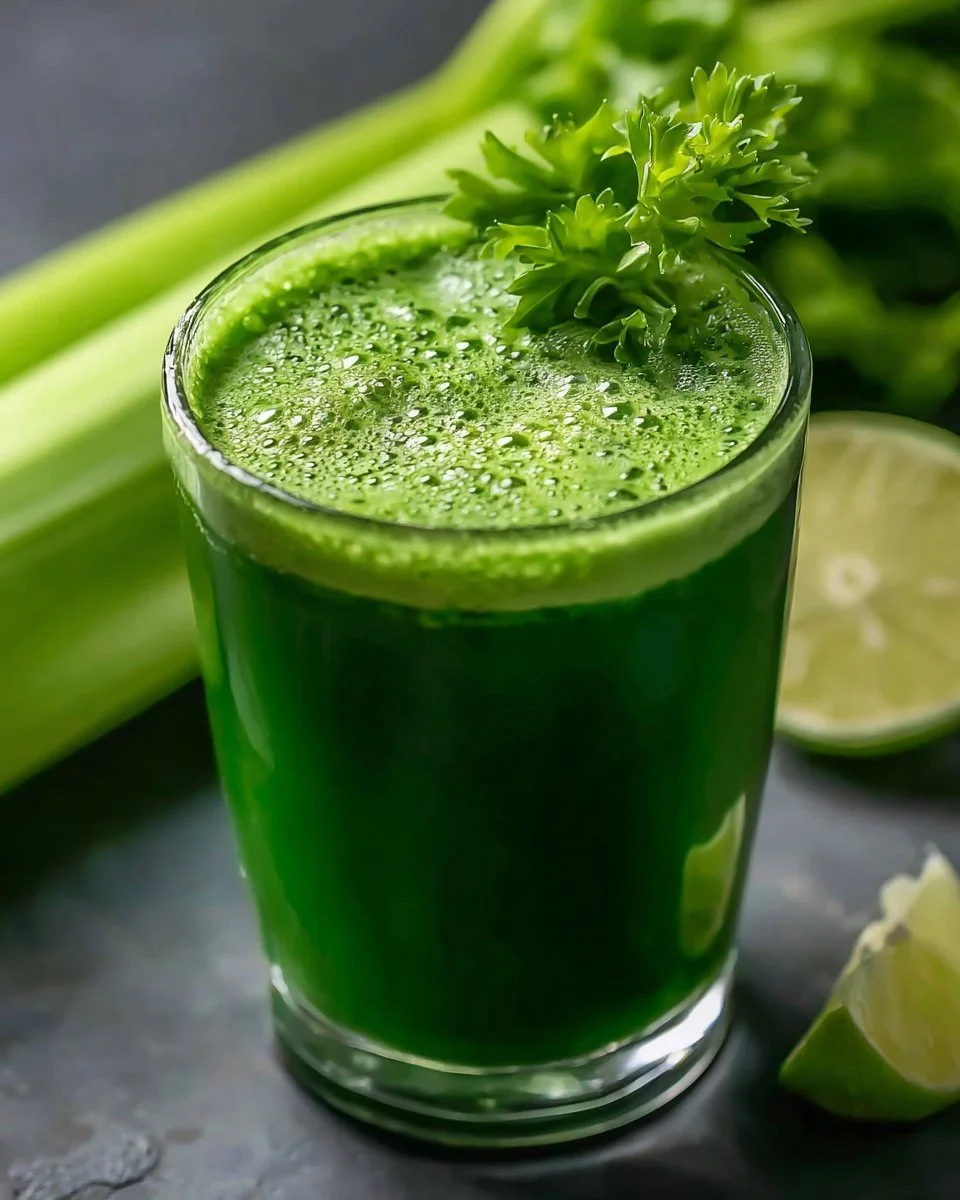 A refreshing Super Green Detox Drink made from healthy ingredients for cleansing.