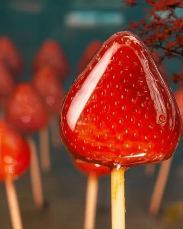 Tanghulu - Traditional Chinese snack with fruits coated in syrup