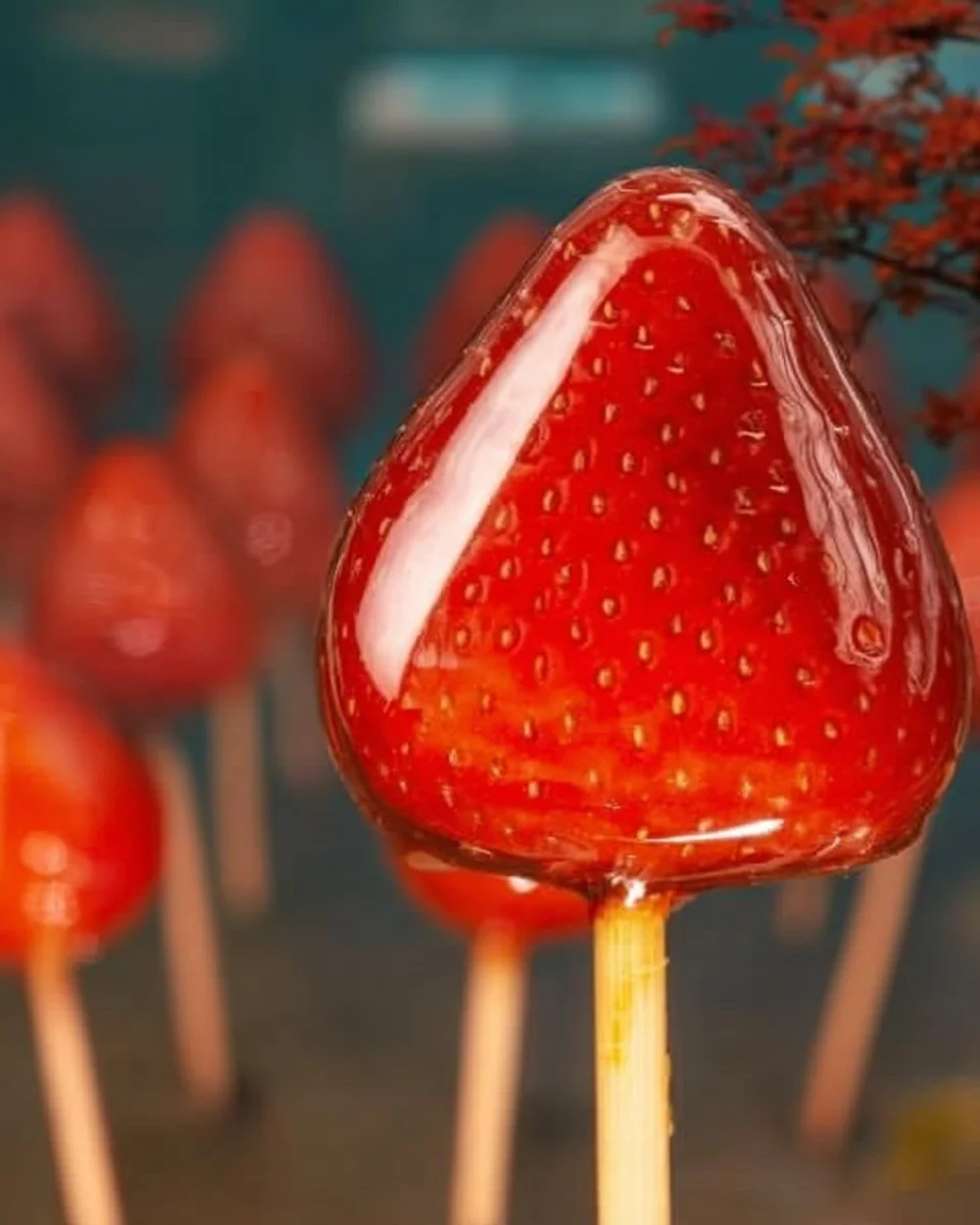 Tanghulu - Traditional Chinese snack with fruits coated in syrup