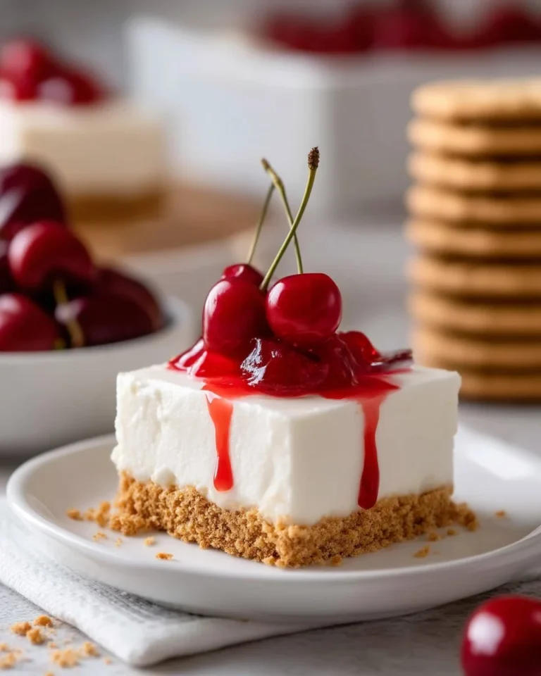 Tasty Greek Yogurt No Bake Cheesecake topped with fresh berries