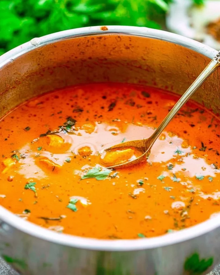 Bowl of Thai Chicken Coconut Curry Soup with fresh herbs and spices