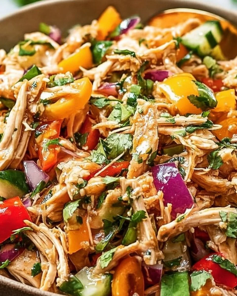 Delicious Thai Chicken Salad with fresh ingredients and zesty dressing