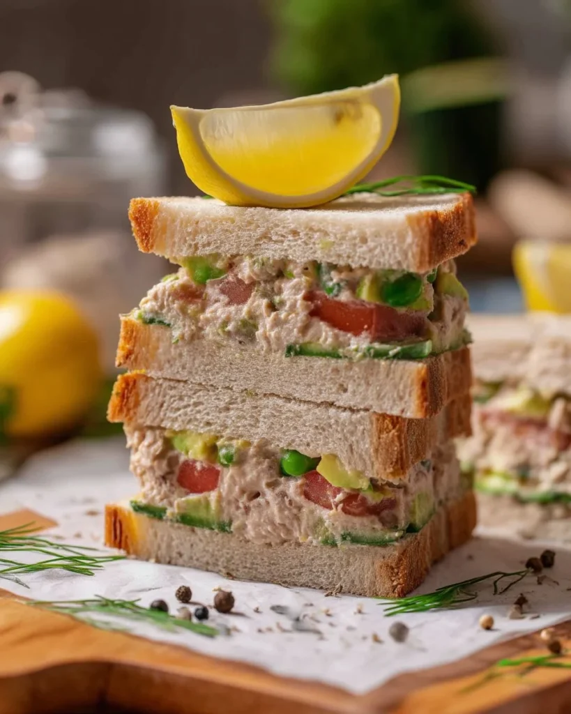 Delicious Tunacado Sandwich with fresh ingredients and creamy sauce