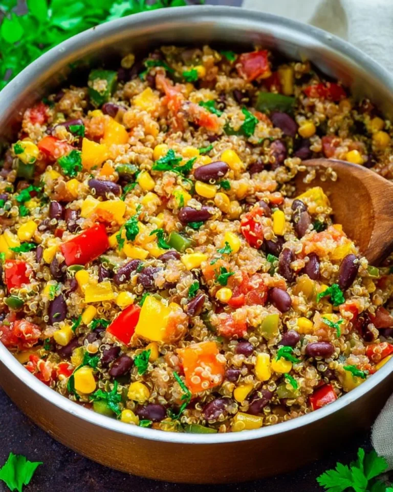 Colorful Vegetable and Bean Quinoa Medley in a bowl, rich in nutrients