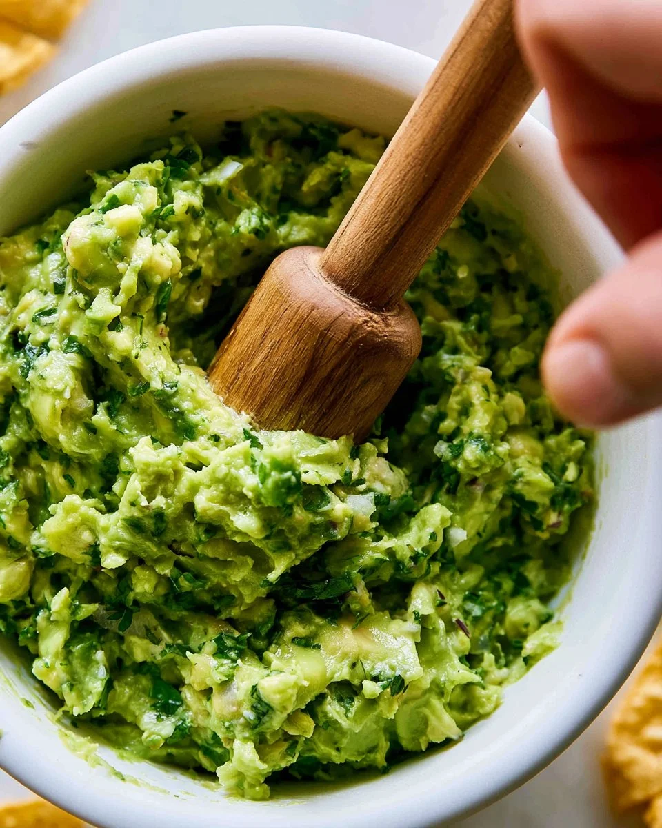 4 ingredient guacamole recipe with fresh avocados and seasonings