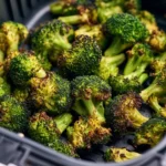 Crispy air fryer broccoli served as a healthy side dish