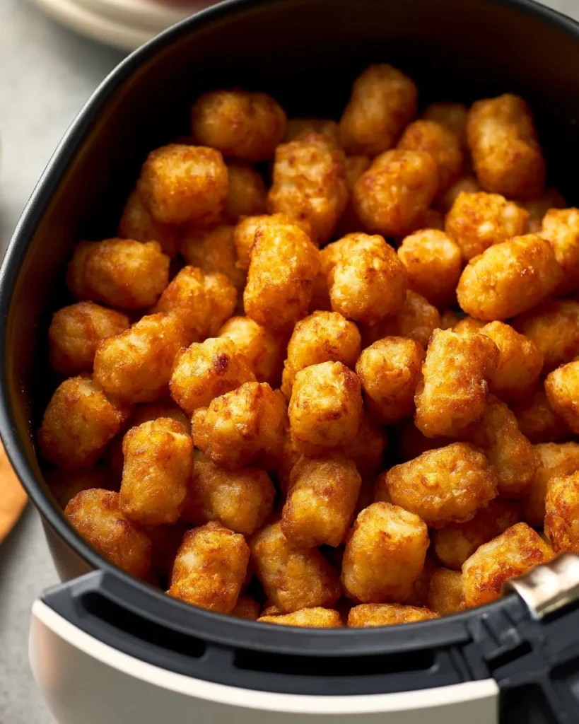 Crispy air fryer tater tots served in a bowl