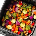 Crispy air fryer vegetables ready to serve for a healthy meal