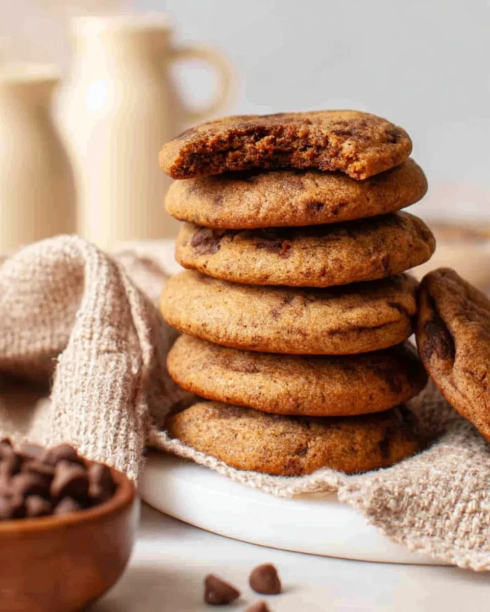 Chewy coffee cookies with a drizzle of chocolate on top, freshly baked.