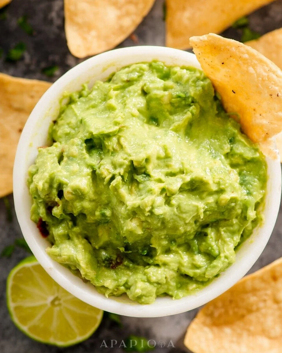 Bowl of homemade Chipotle-style guacamole with fresh ingredients