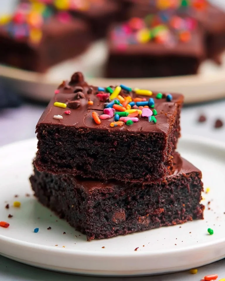 Delicious homemade Cosmic Brownies topped with colorful sprinkles