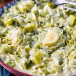 Creamed leeks served as a delicious side dish