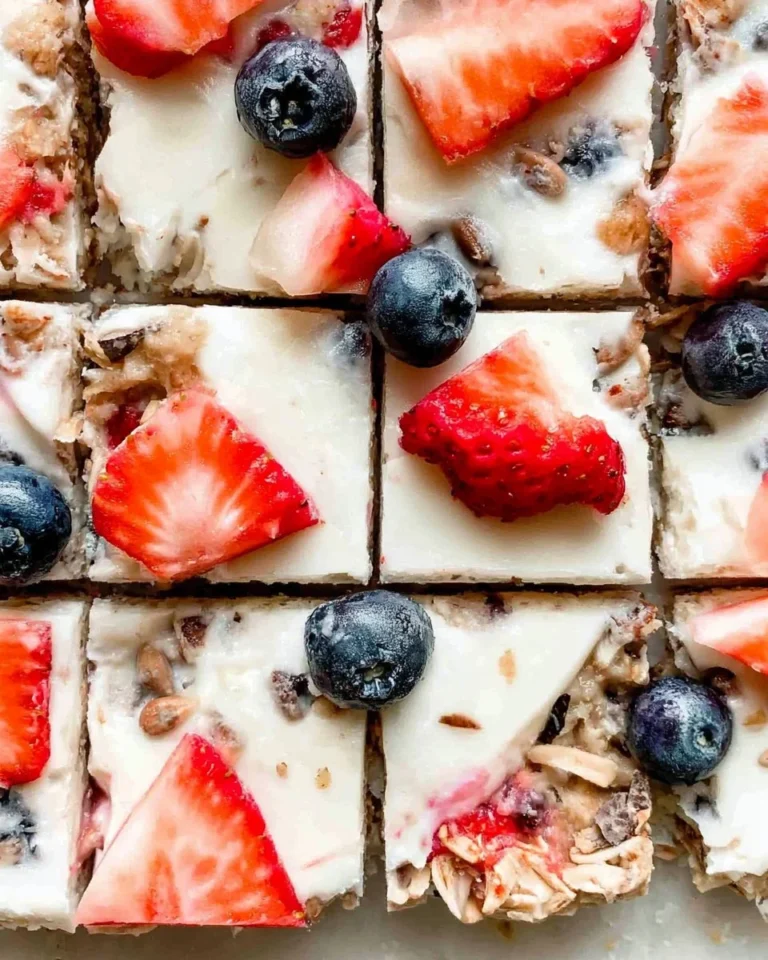 Delicious frozen yogurt granola bars with nuts and fruits