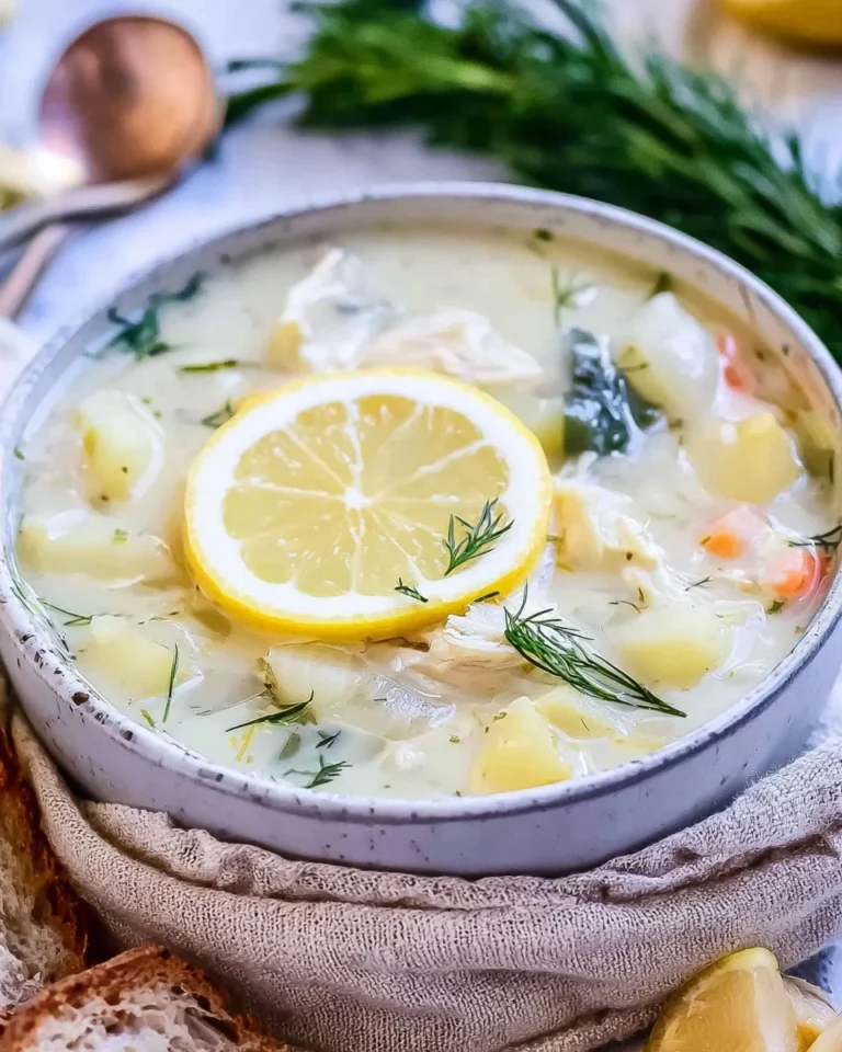 Bowl of Greek Lemon Chicken Soup, gluten-free and dairy-free, ready to enjoy.