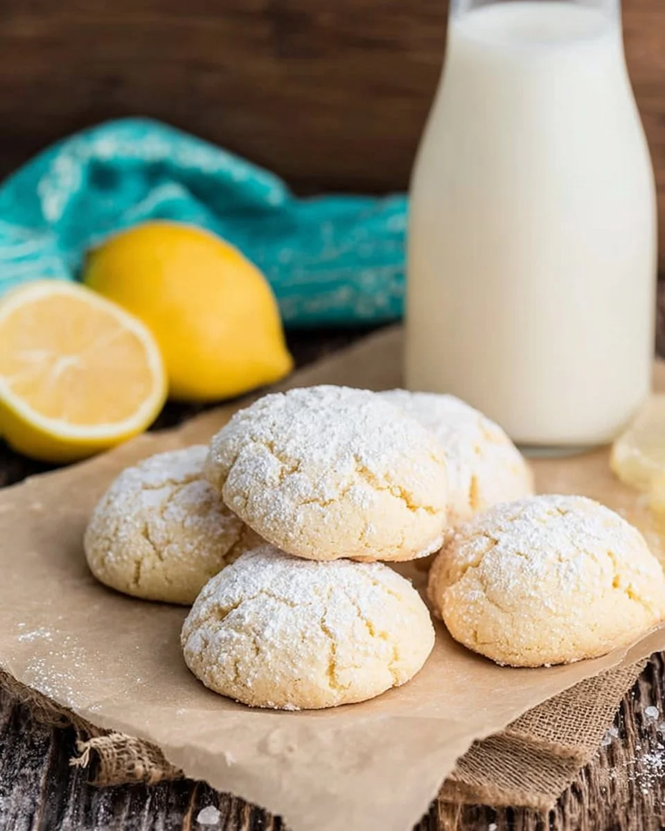 Freshly baked Lemon Vanilla Tea Cookies on a plate