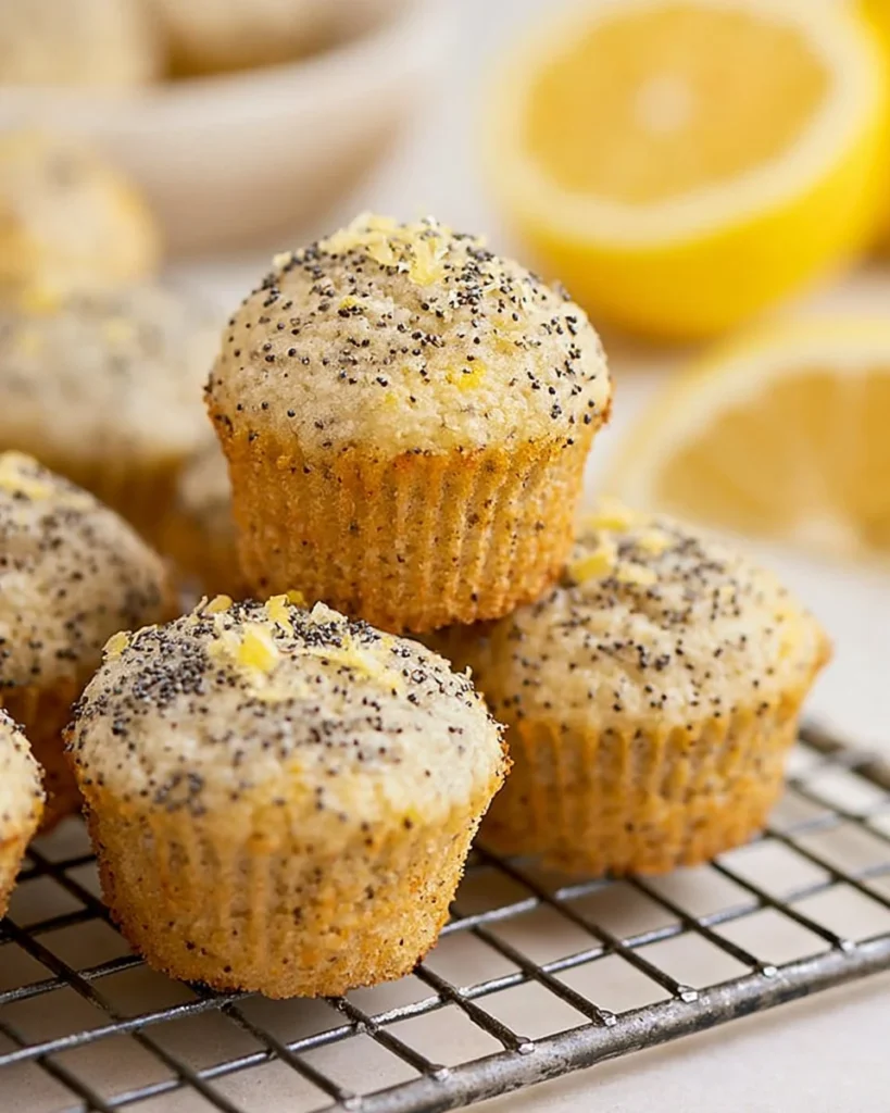 Mini Lemon Poppy Seed Muffins with a bright, zesty flavor