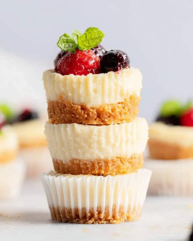 Mini protein cheesecakes topped with fresh fruit for a healthy dessert option