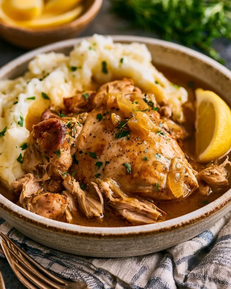 Delicious Mississippi Chicken Pot Roast served with vegetables on a plate