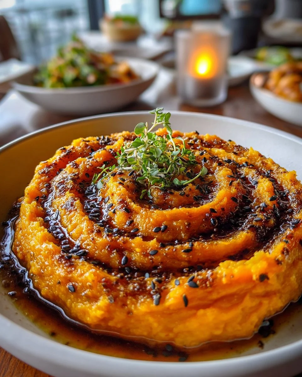 Creamy roasted garlic mashed butternut squash dish