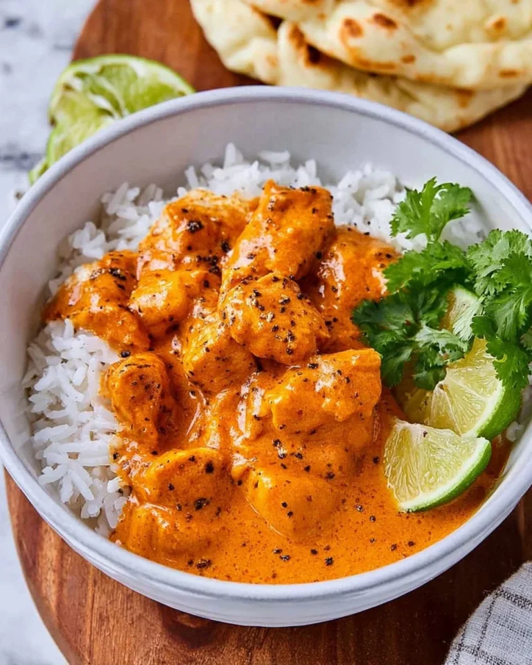 Delicious slow cooker curry chicken garnished with fresh herbs