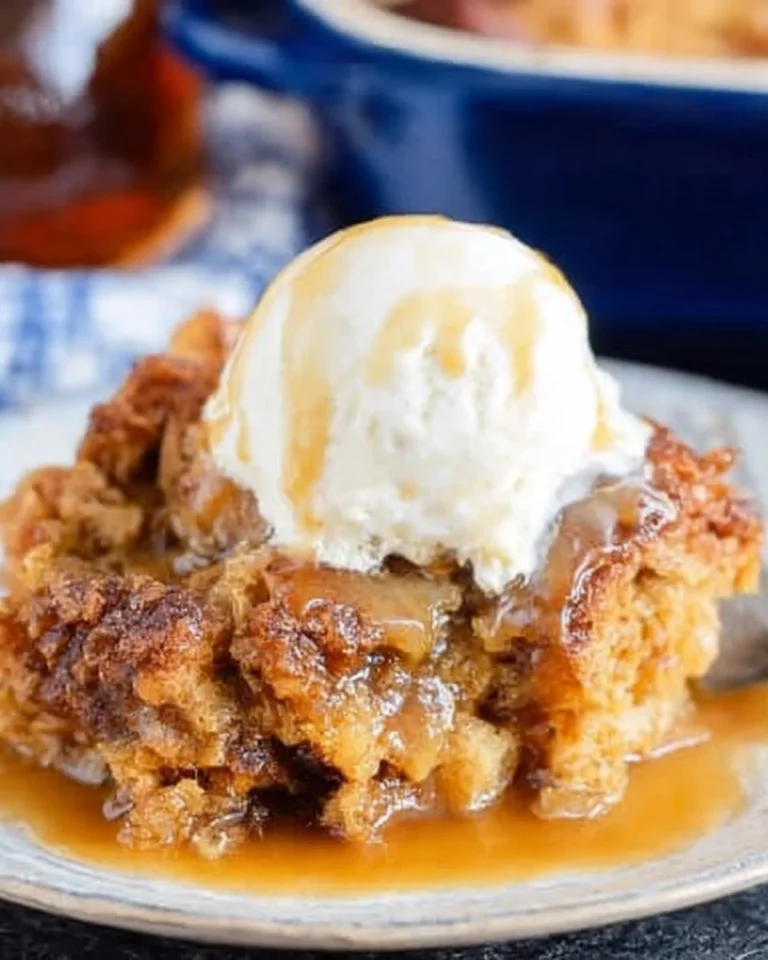 Delicious homemade sourdough bread pudding with a rich custard and spice blend