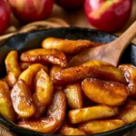 Delicious Southern Fried Apples served in a bowl with cinnamon.