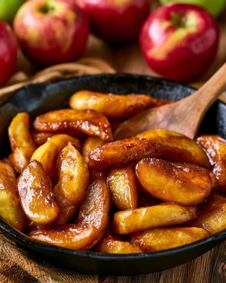 Delicious Southern Fried Apples served in a bowl with cinnamon.