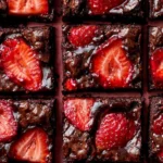 Delicious strawberry brownies made with fresh strawberries and rich chocolate