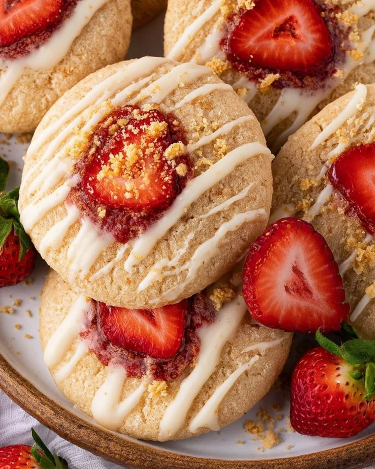 Delicious homemade Strawberry Shortcake Cookies on a plate