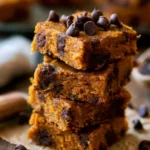 Delicious sweet potato blondies served on a plate, a healthy dessert option.
