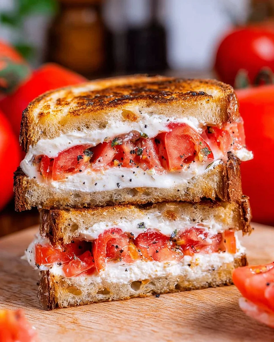 Delicious homemade Tomato Sandwich featuring fresh ingredients