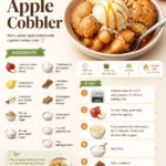 Homemade apple cobbler served in a dish with cinnamon and fresh apples