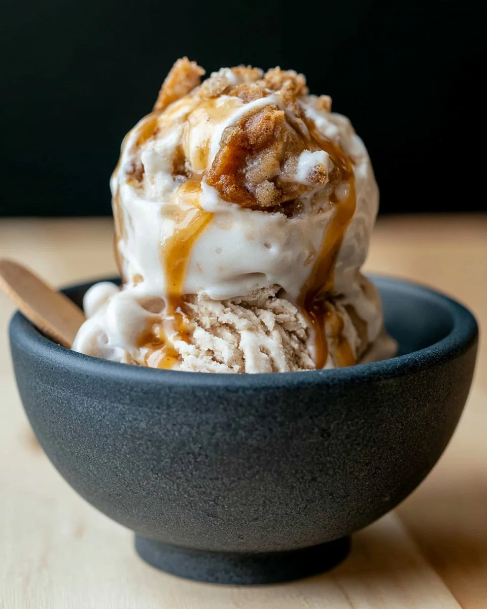 Delicious homemade apple pie ice cream made with Ninja Creami machine