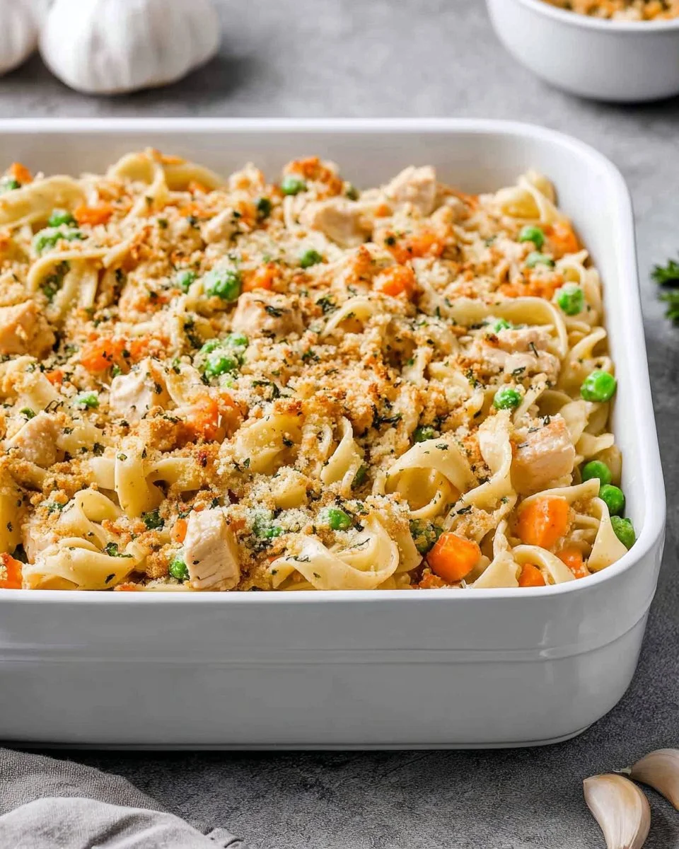Delicious Chicken Pot Pie Casserole with flaky crust and savory filling