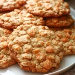 Freshly baked Coconut Butterscotch Cookies on a cooling rack