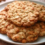 Plate of freshly baked Coconut Butterscotch Cookies with golden brown edges