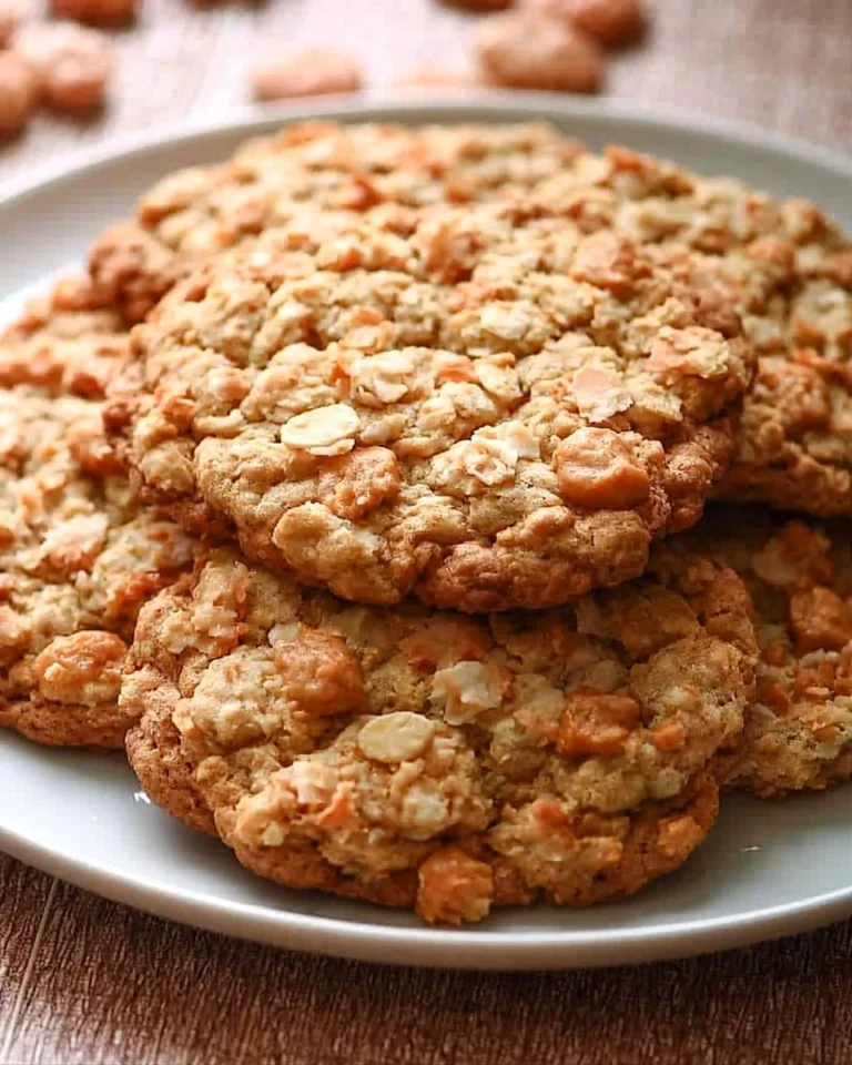 Delicious Coconut Butterscotch Cookies arranged on a plate
