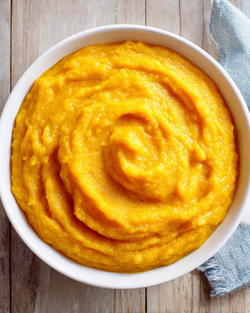 Creamy mashed pumpkin served as a delicious side dish
