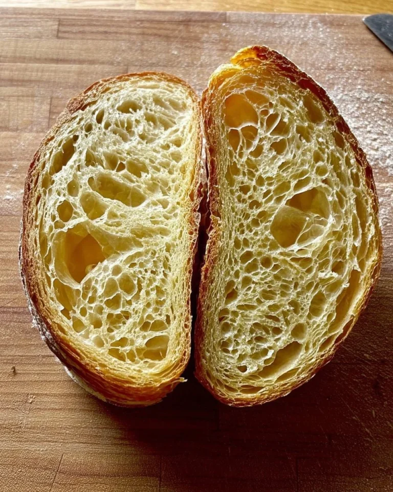 Freshly baked croissant dough ready for shaping and baking